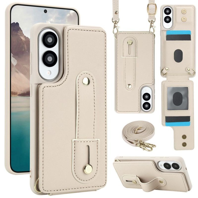 Coque Samsung Galaxy S25 Edge Porte-Cartes avec Sangle et bandoulière