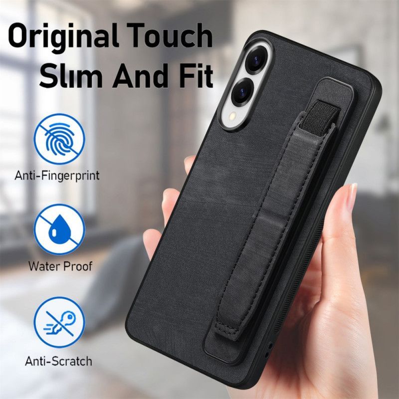 Coque Samsung Galaxy S25 Edge Style Rétro avec Sangle-Support