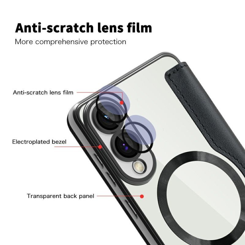 Flip Cover Samsung Galaxy S25 Edge Compatible MagSafe avec Blocage RFID