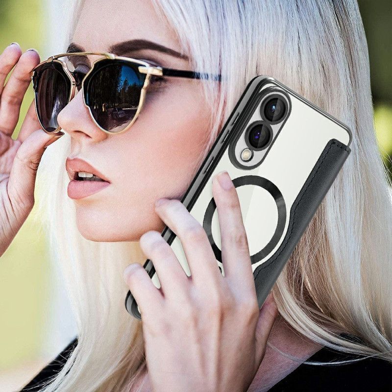 Flip Cover Samsung Galaxy S25 Edge Compatible MagSafe avec Blocage RFID