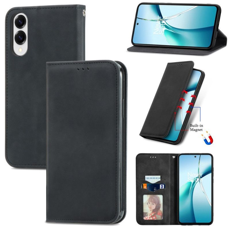 Flip Cover Samsung Galaxy S25 Edge Porte-Cartes et Fermeture Magnétique