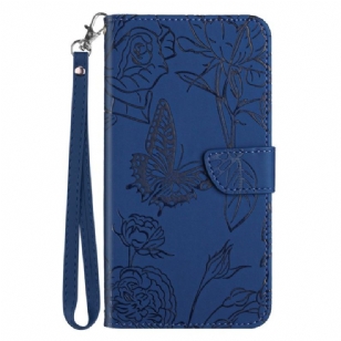 Housse Samsung Galaxy S25 Edge Empreinte Papillons à Lanière