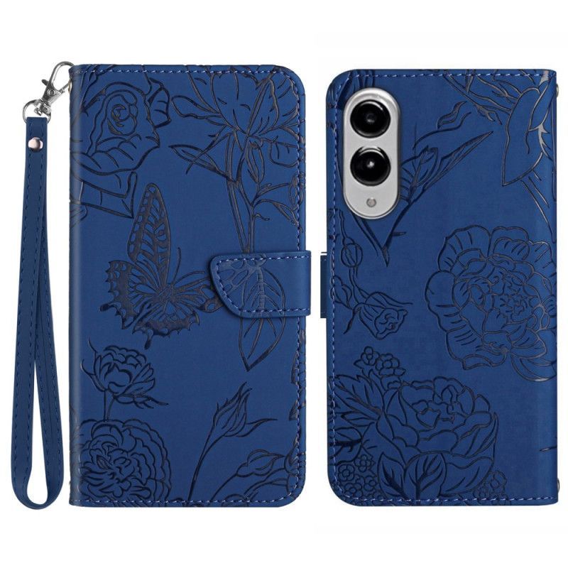 Housse Samsung Galaxy S25 Edge Empreinte Papillons à Lanière