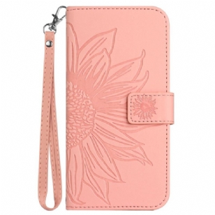 Housse Samsung Galaxy S25 Edge Empreinte Tournesol à Lanière