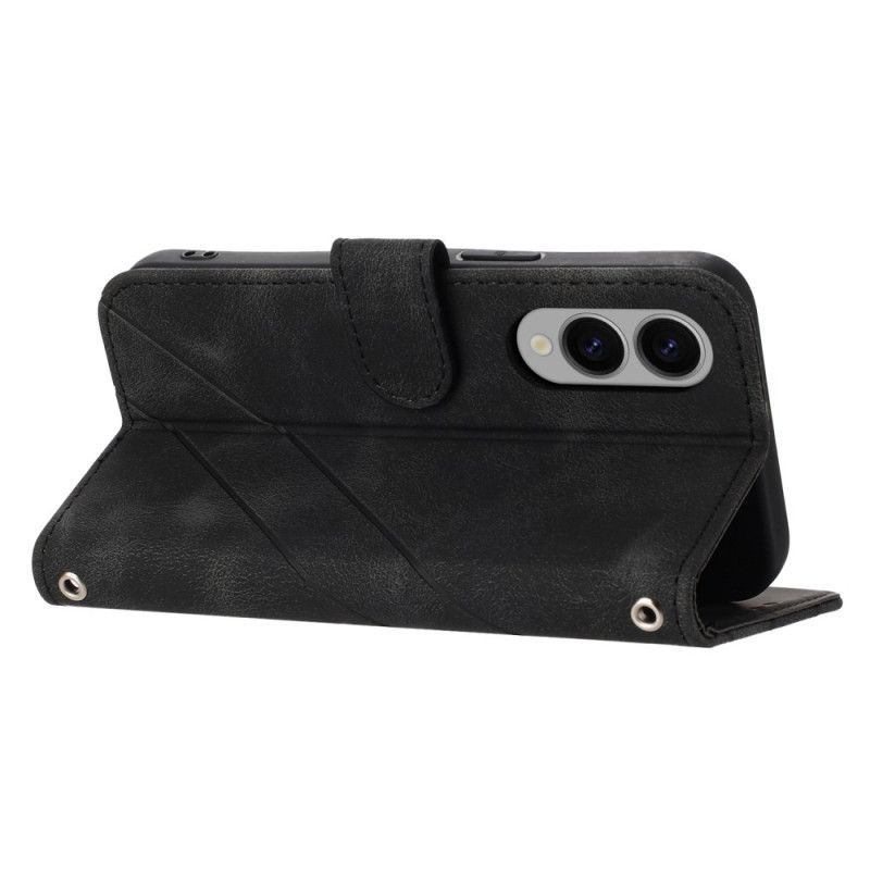 Housse Samsung Galaxy S25 Edge Lignes Imprimées à Lanière