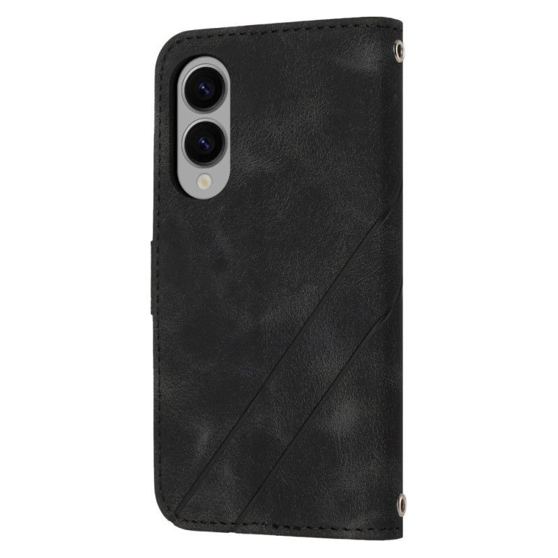 Housse Samsung Galaxy S25 Edge Lignes Imprimées à Lanière