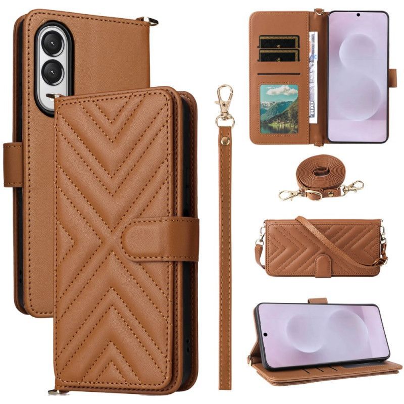 Housse Samsung Galaxy S25 Edge Matelassée avec Lanière et Bandoulière