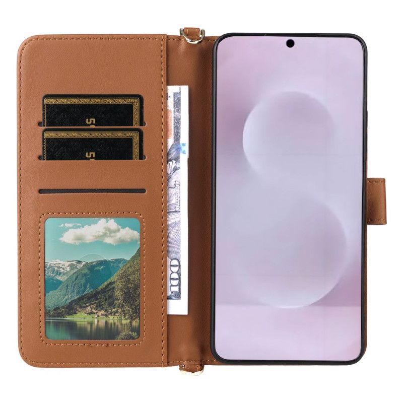 Housse Samsung Galaxy S25 Edge Matelassée avec Lanière et Bandoulière