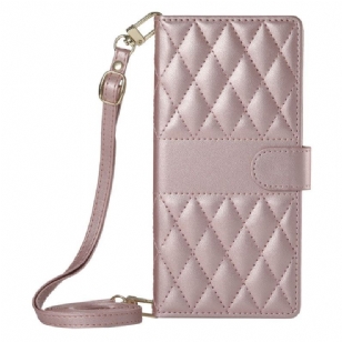 Housse Samsung Galaxy S25 Edge Matelassée avec Lanière et Bandoulière