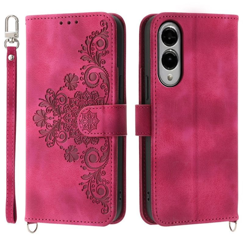 Housse Samsung Galaxy S25 Edge Motif Floral et Sangles