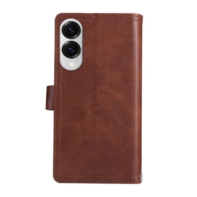 Housse Samsung Galaxy S25 Edge Portefeuille Magnétique et Lanière