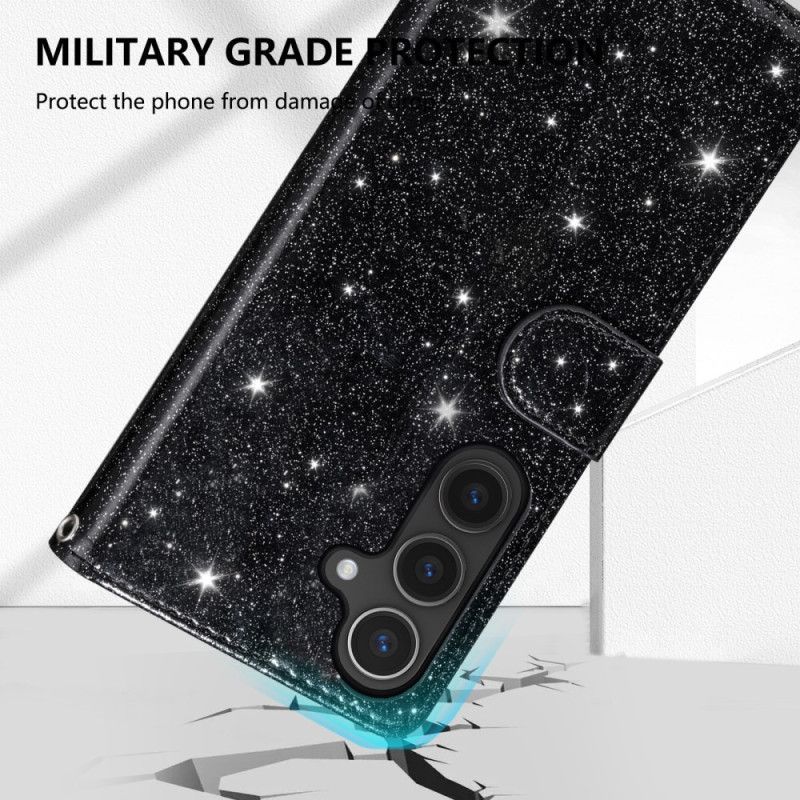 Housse Samsung Galaxy S25 Edge Portefeuille Paillettes