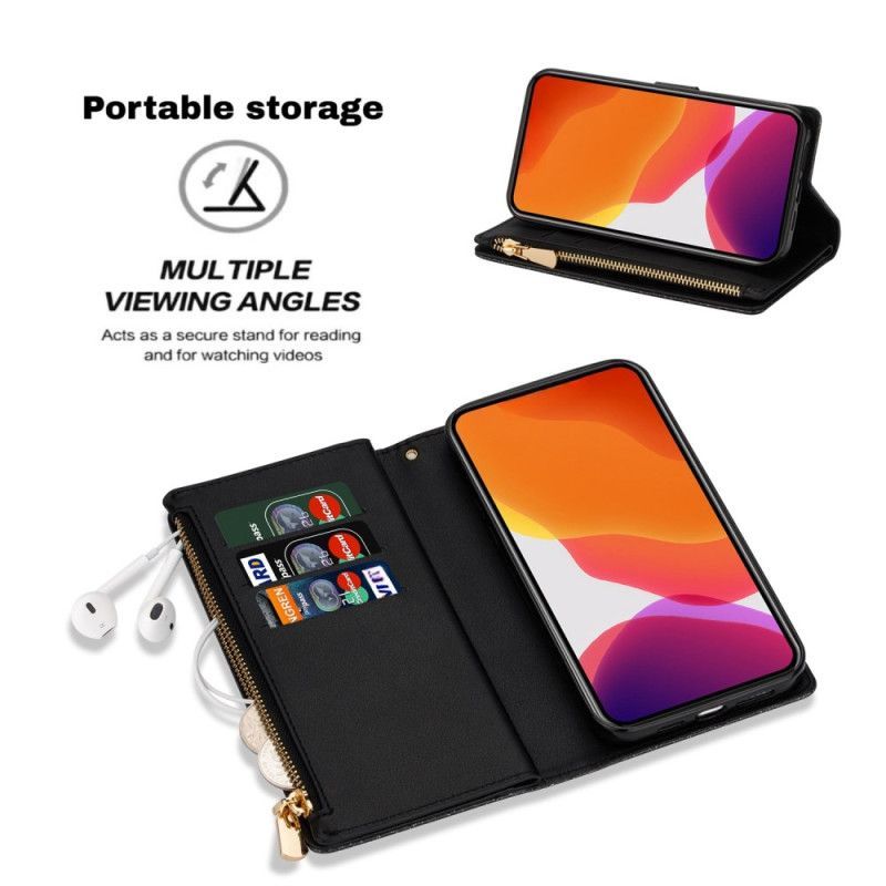 Housse Samsung Galaxy S25 Edge Portefeuille Paillettes à Lanière