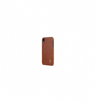 Coque imitation cuir pour iPhone XR - Marron