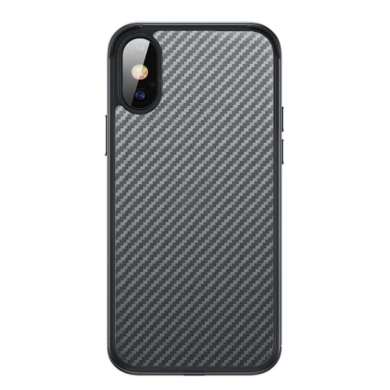 Coque iPhone XR Luxury Series style fibre de carbone
