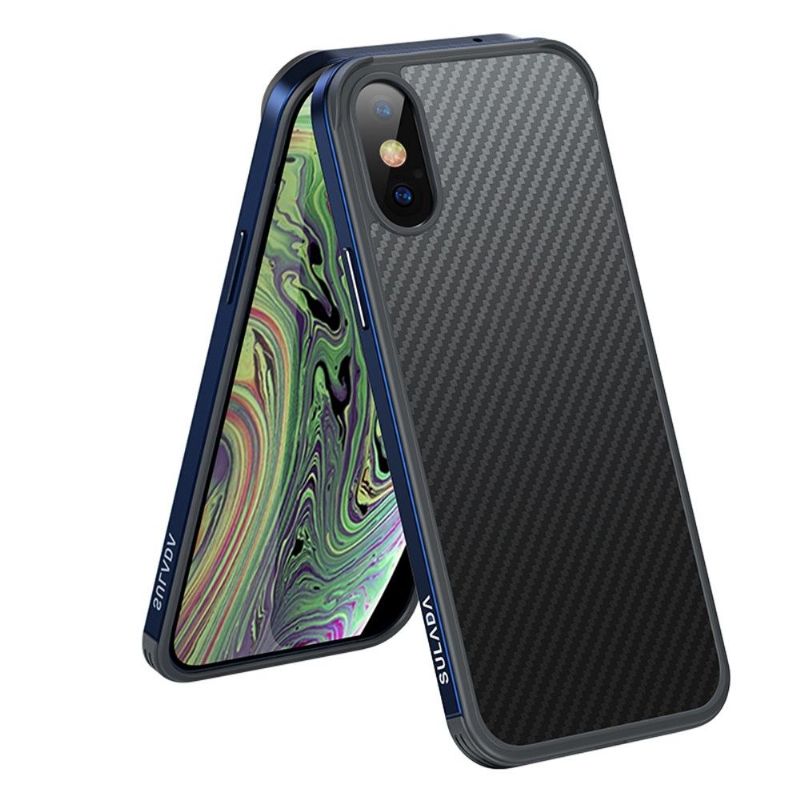Coque iPhone XR Luxury Series style fibre de carbone