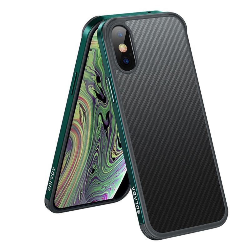Coque iPhone XR Luxury Series style fibre de carbone