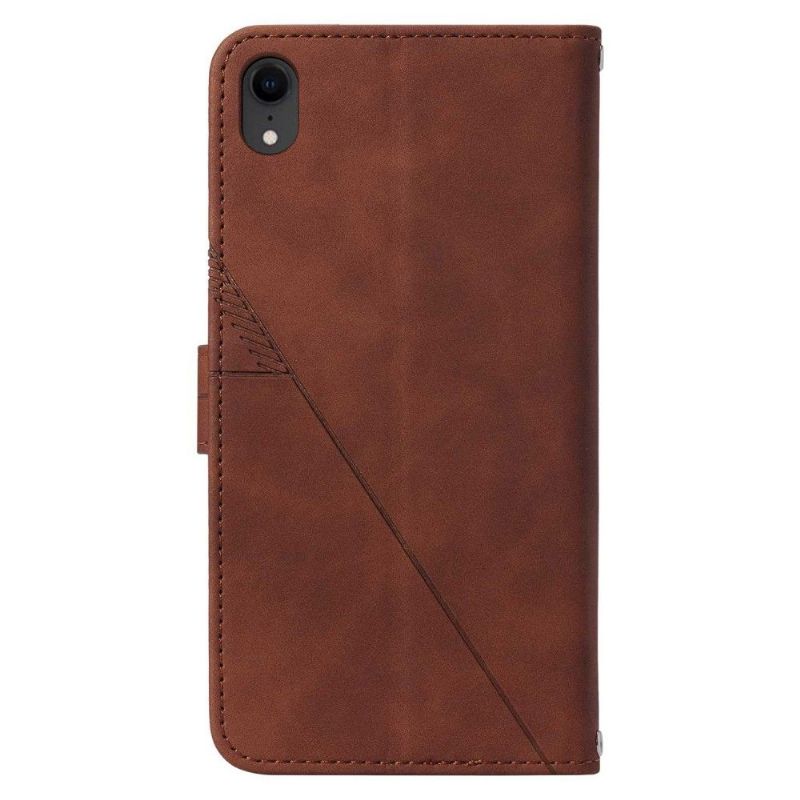 Housse iPhone XR effet cuir design géométrique