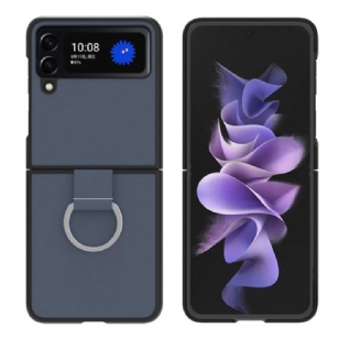 Coque Samsung Galaxy Z Flip 4 Effet Cuir avec Anneau