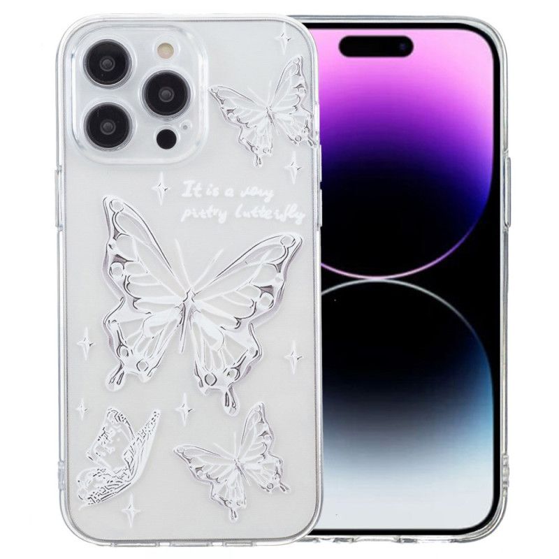 Coque iPhone 16 Pro Max Papillons Argentés