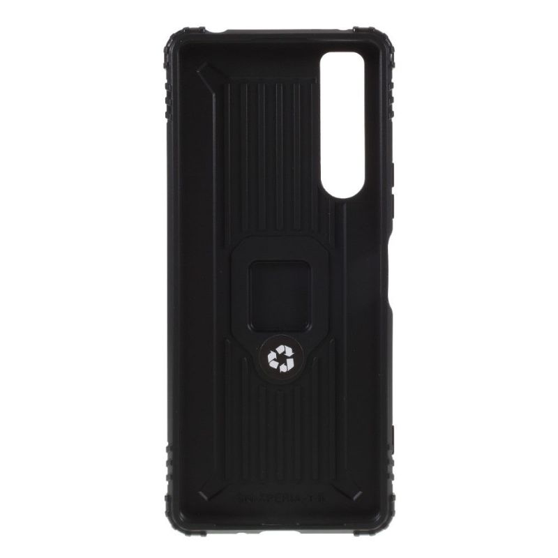 Coque Sony Xperia 1 II Aspect Carbone avec Anneau Support