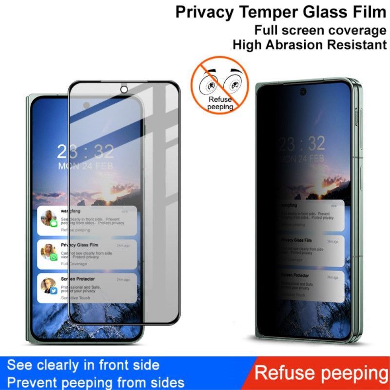 Protection en Verre Trempé Anti-Espion pour Écran Avant Oppo Find N3 / OnePlus Open IMAK