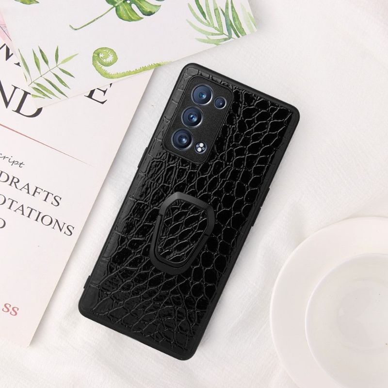 Coque Oppo Reno 6 Pro 5G effet croco fonction support