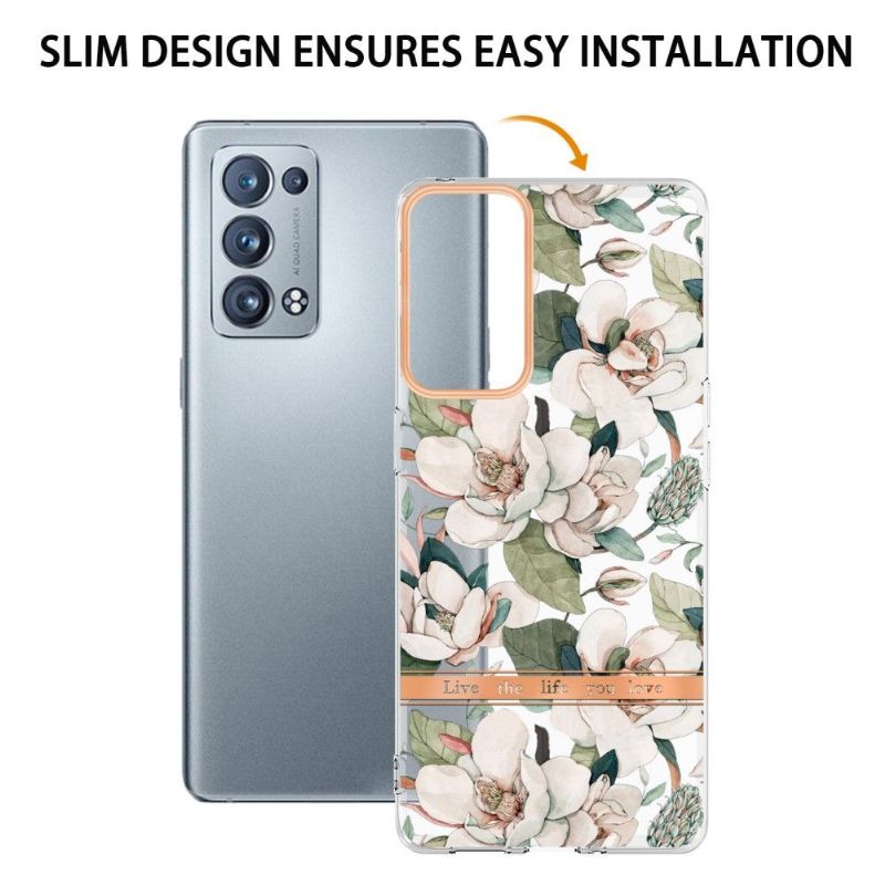 Coque Oppo Reno 6 Pro 5G Gardénia fleur blanche