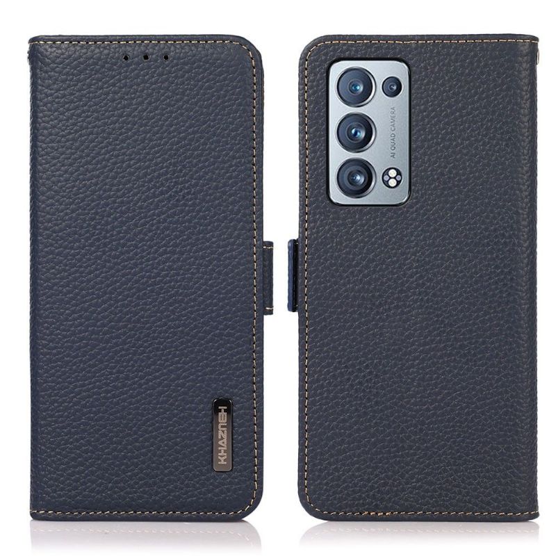 Housse Oppo Reno 6 Pro 5G Cuir Grainé KHAZNEH