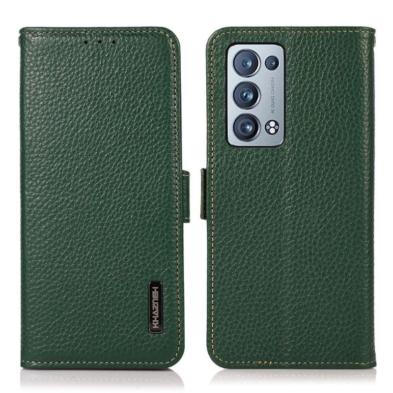 Housse Oppo Reno 6 Pro 5G Cuir Grainé KHAZNEH