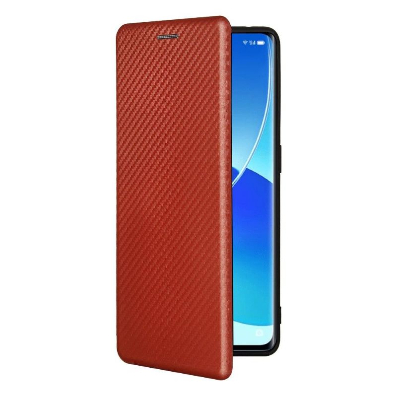 Housse Oppo Reno 6 Pro 5G simili cuir fibre de carbone