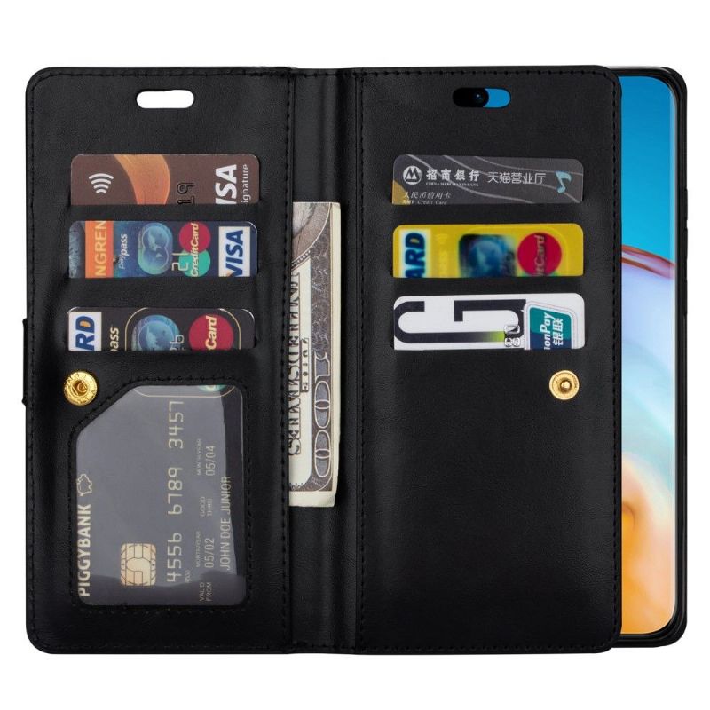 Housse Huawei P40 Pro portefeuille simili cuir à lanière