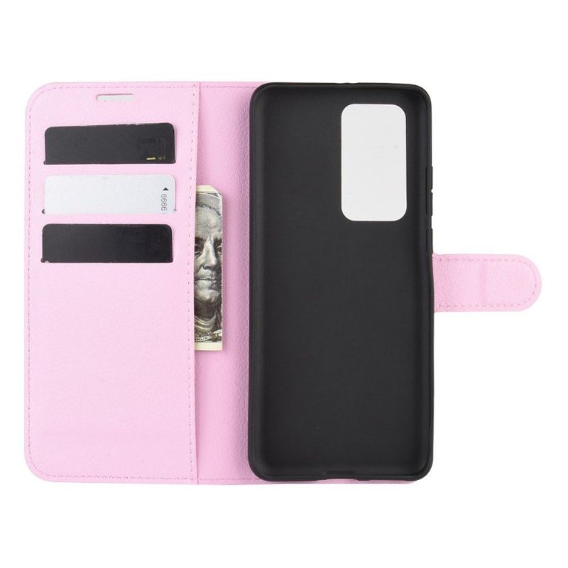 Housse Huawei P40 Pro style cuir portefeuille