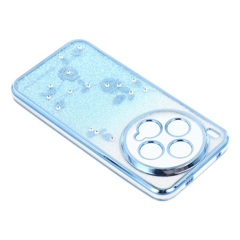 Coque Vivo X300 Fleurs et Strass à Lanières