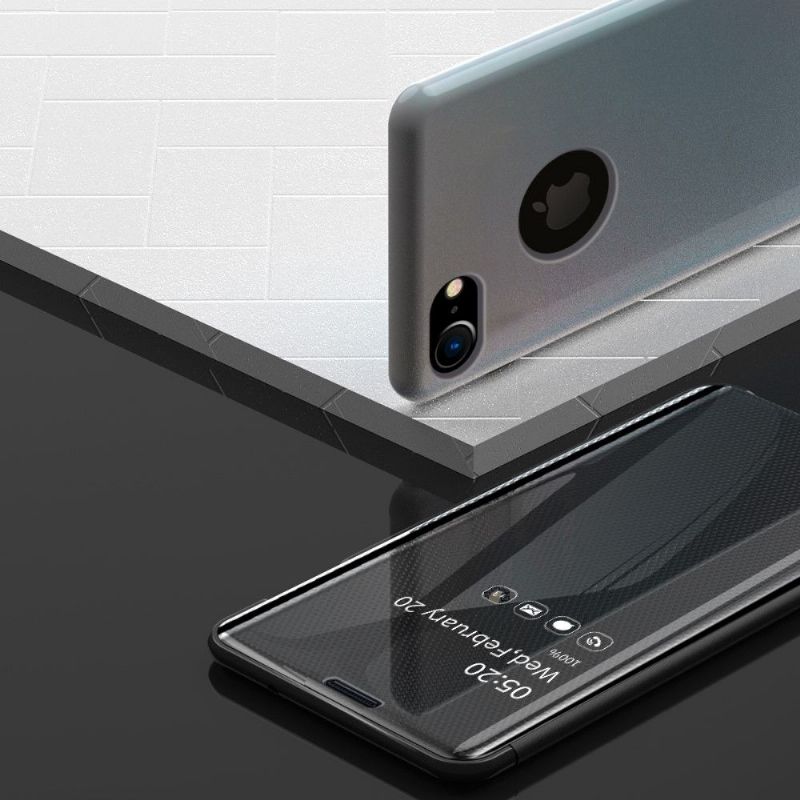 Coque iPhone SE / 8 / 7 avec rabat effet miroir