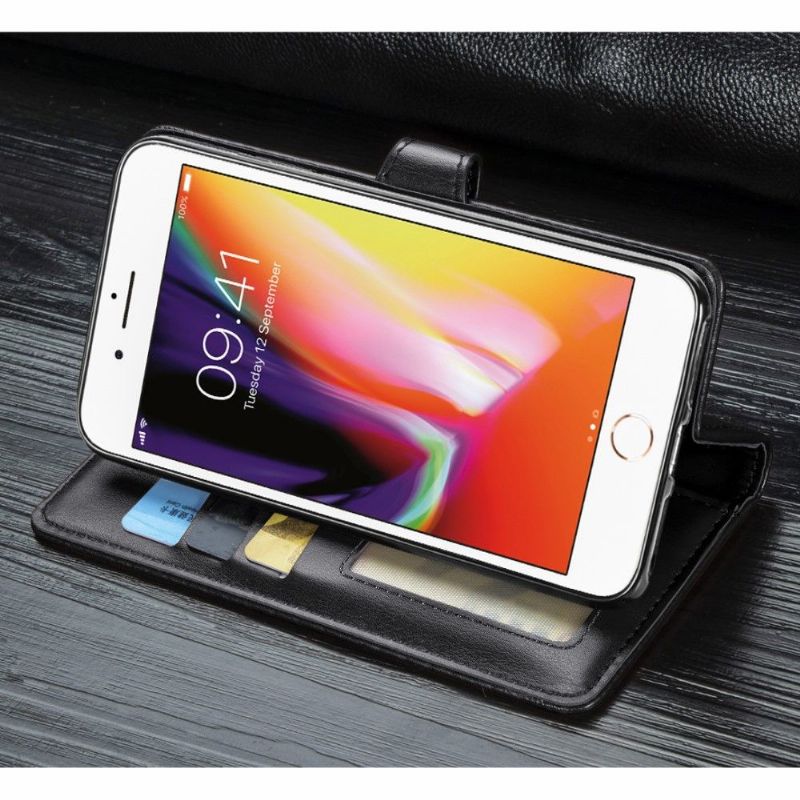 Housse iPhone SE / 8 / 7 simili cuir avec fonction support
