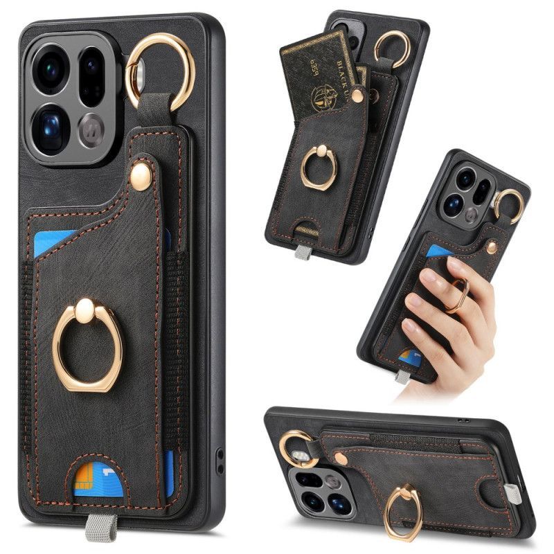 Coque Oppo Find X9 Pro 5G Porte-Cartes et Anneau-Support