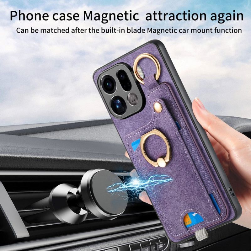 Coque Oppo Find X9 Pro 5G Porte-Cartes et Anneau-Support