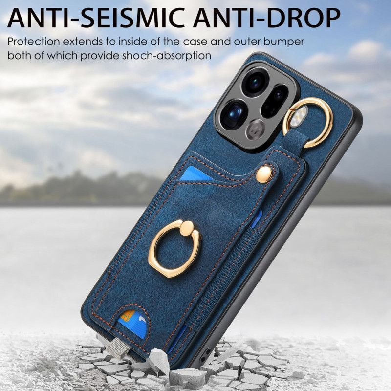 Coque Oppo Find X9 Pro 5G Porte-Cartes et Anneau-Support