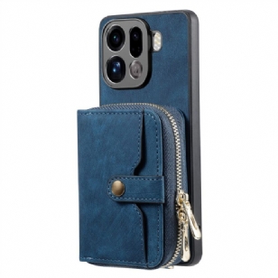 Coque Oppo Find X9 Pro 5G Porte-Cartes Zippé et Bandoulière