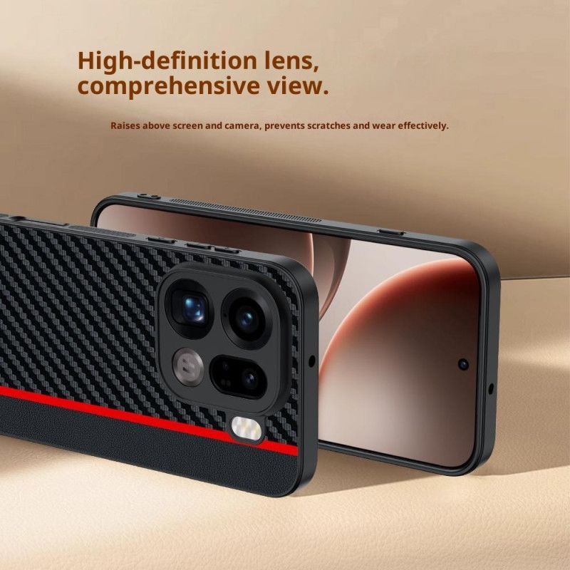 Coque Oppo Find X9 Pro 5G Rigide avec Texture Fibre de Carbone