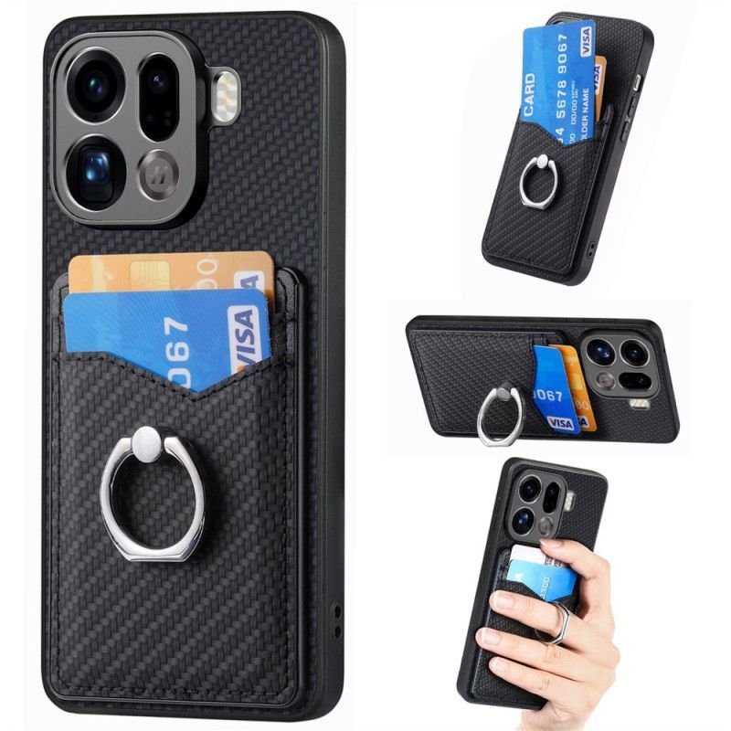 Coque Oppo Find X9 Pro Anneau-Support et Porte-Cartes