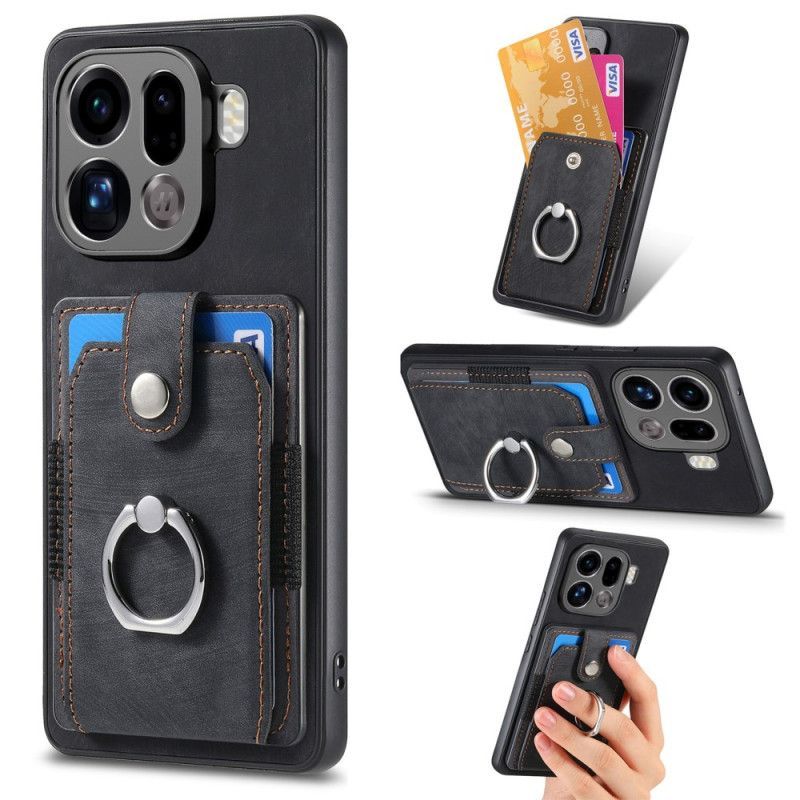 Coque Oppo Find X9 Pro Porte-Cartes et Anneau