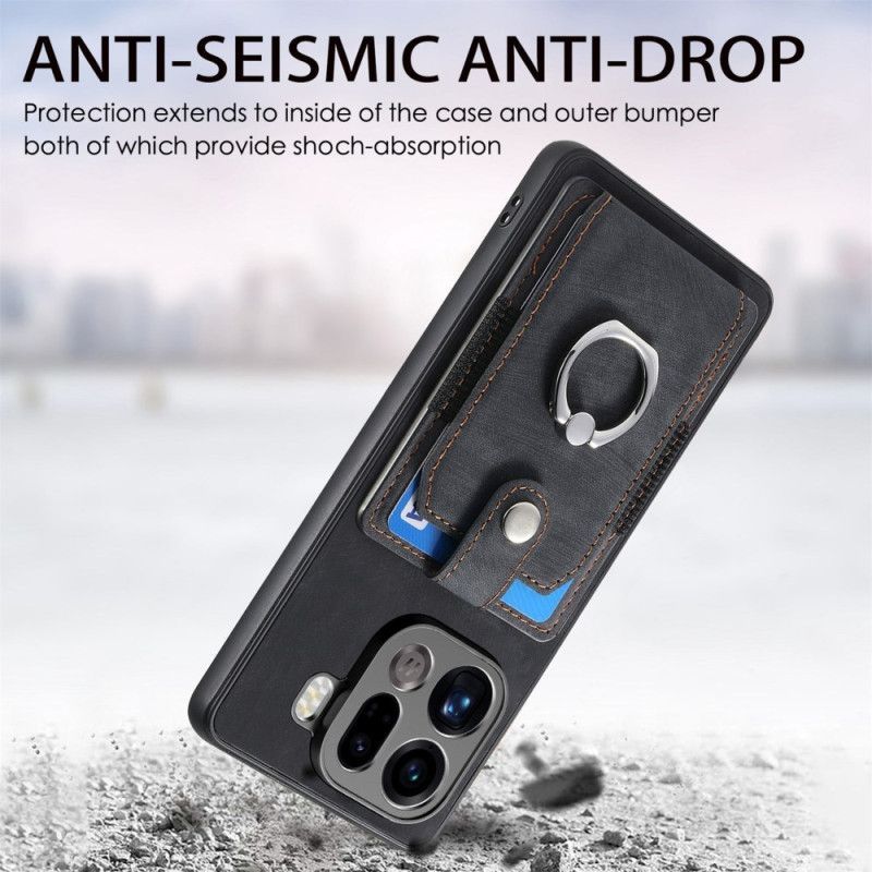 Coque Oppo Find X9 Pro Porte-Cartes et Anneau