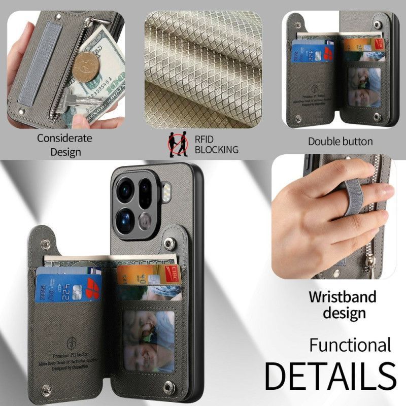 Coque Oppo Find X9 Pro Portefeuille RFID