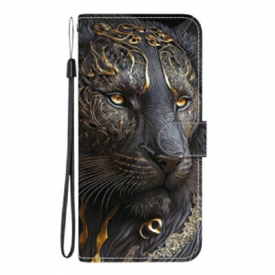 Housse Sony Xperia 10 VII Lion Noir et Or