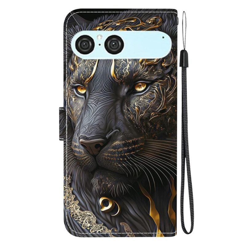 Housse Sony Xperia 10 VII Lion Noir et Or