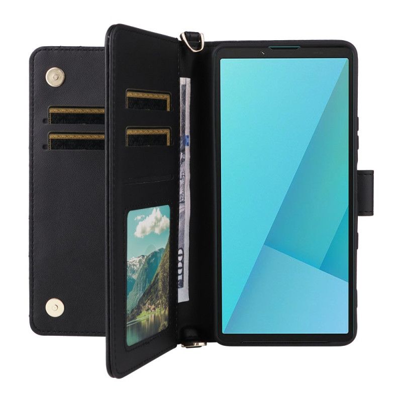 Housse Sony Xperia 10 VII Matelassée avec Lanière et Dragonne