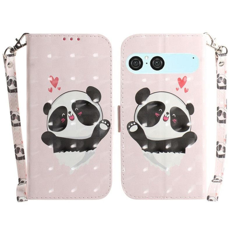 Housse Sony Xperia 10 VII Panda Love à Lanière