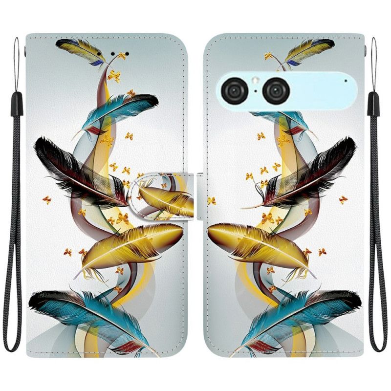 Housse Sony Xperia 10 VII Plumes Dorées